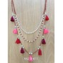 multi tassels necklaces beads triple layers fashion jewelry design
